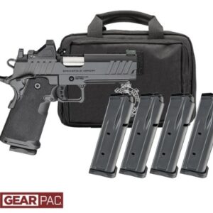 Springfield Armory pistol with four spare magazines