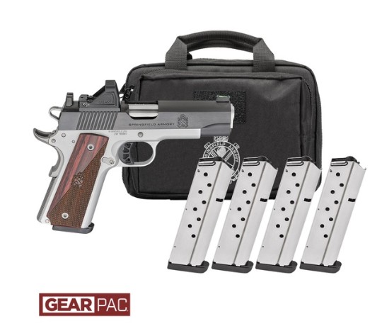 Compact handgun with magazines and carrying case