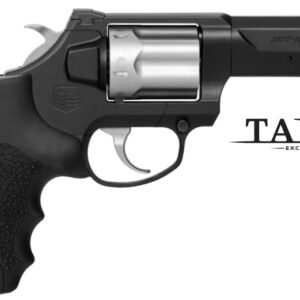 Black revolver gun with silver cylinder