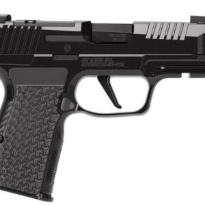 Black semi-automatic handgun profile view