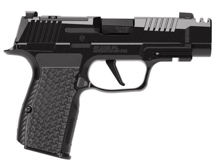 Black semi-automatic handgun profile view