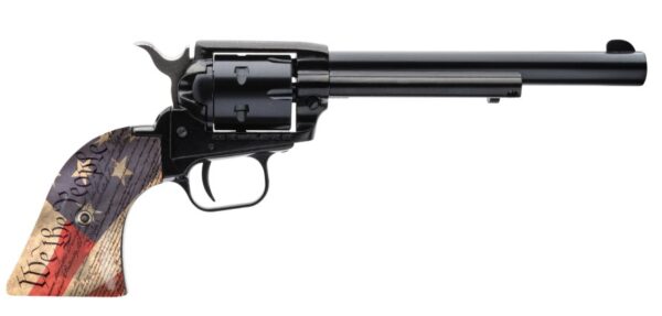 A revolver with a patriotic handle design.