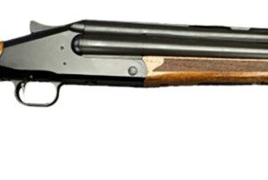 Side view of a wooden shotgun