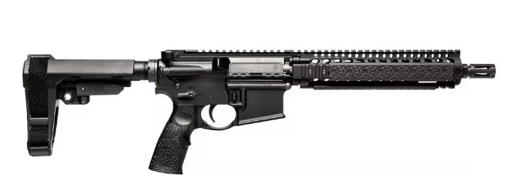 Modern tactical rifle with adjustable stock.