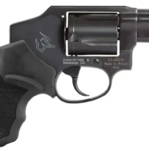 Compact revolver with textured grip.