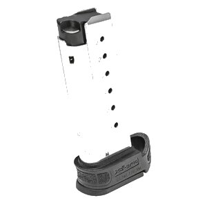 Handgun magazine with numbered capacity indicators.