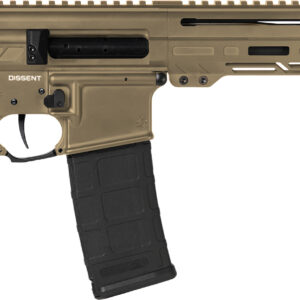 CMMG 55A938FCT Dissent  5.56x45mm NATO 30+1 6.50", Coyote Tan Cerakote Rec, OEM Grip, Picatinny Buffer Adapter, Zeroed Drop-In Single Stage Trigger