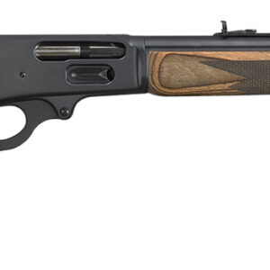 Side view of a modern lever-action rifle.