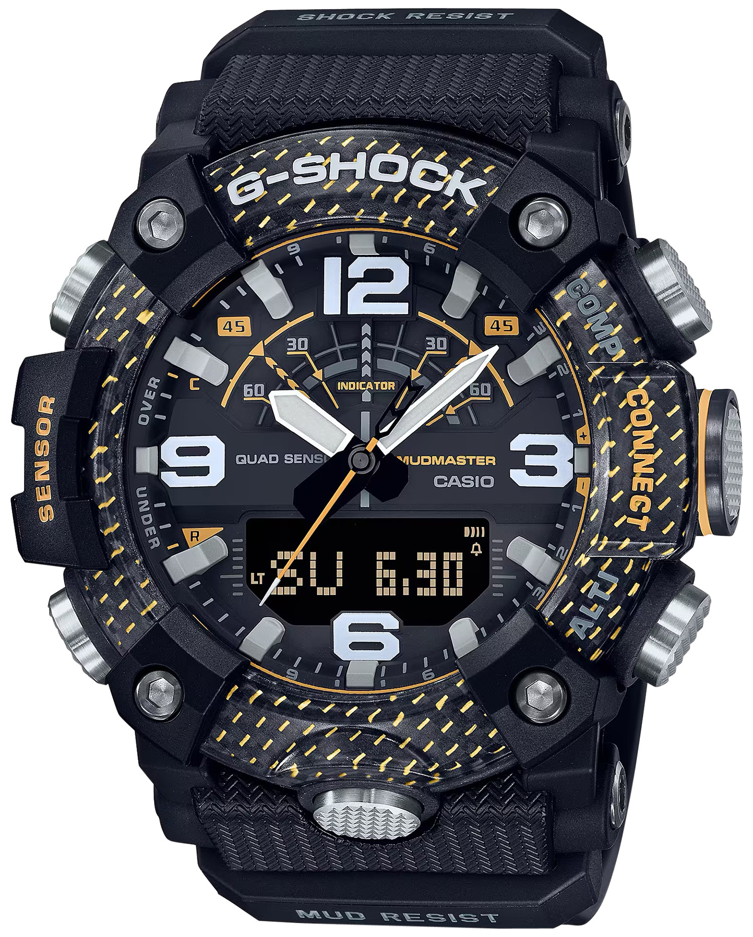 Casio G-Shock Mudmaster watch with digital features.