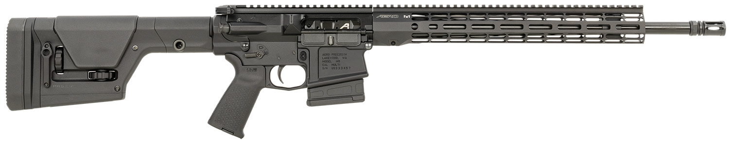 Side view of a modern tactical rifle.