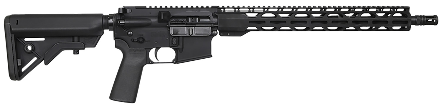 Black rifle with tactical design and features