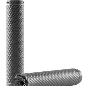 Two textured bike handle grips in gray.