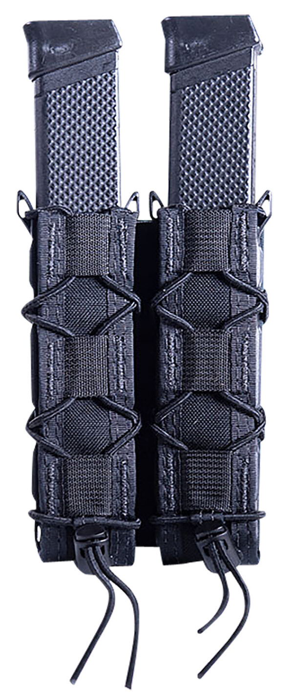 Dual magazine holder with black straps