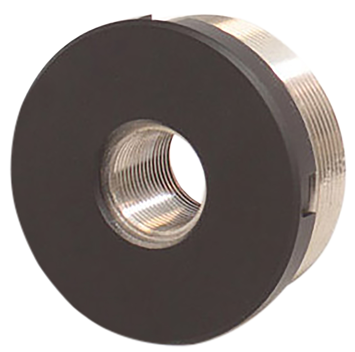 Metal cylindrical component with a central hole