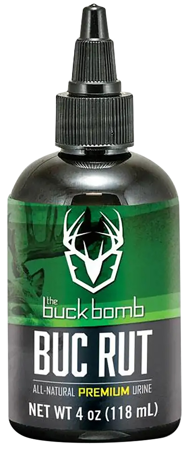 Bottle of Buc Rut all-natural deer attractant.
