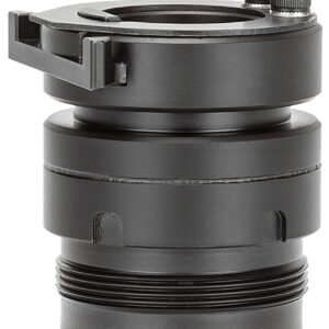 Close-up of a black camera lens mount