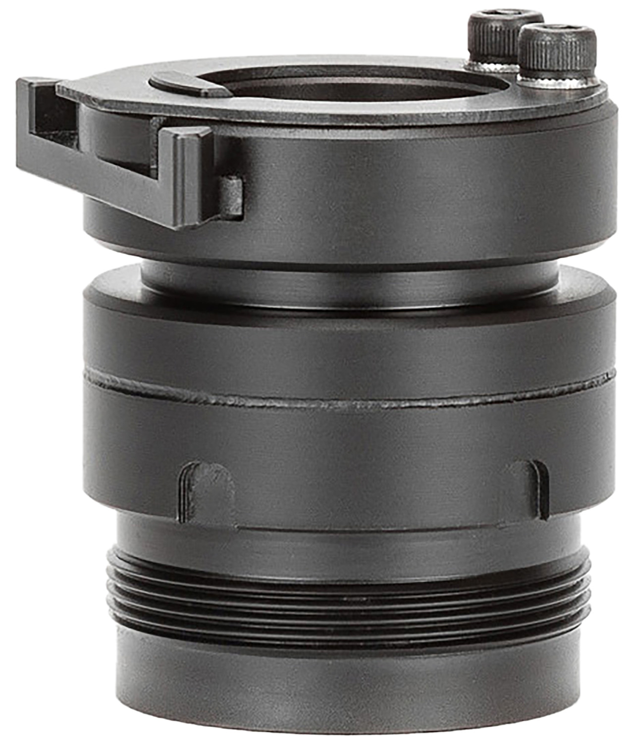Close-up of a black camera lens mount