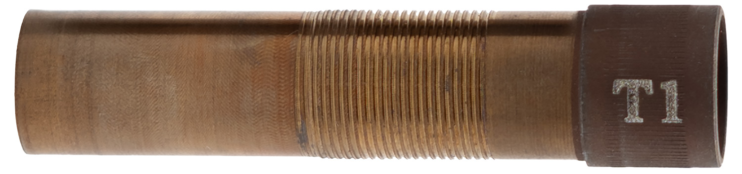 Metal pipe with threaded section, labeled T1.