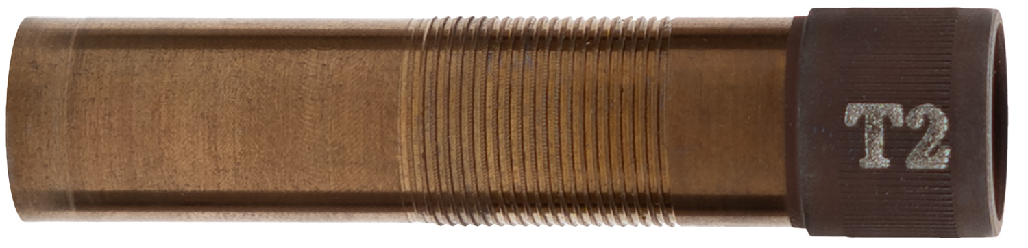 Brass cylindrical tool with T2 marking.