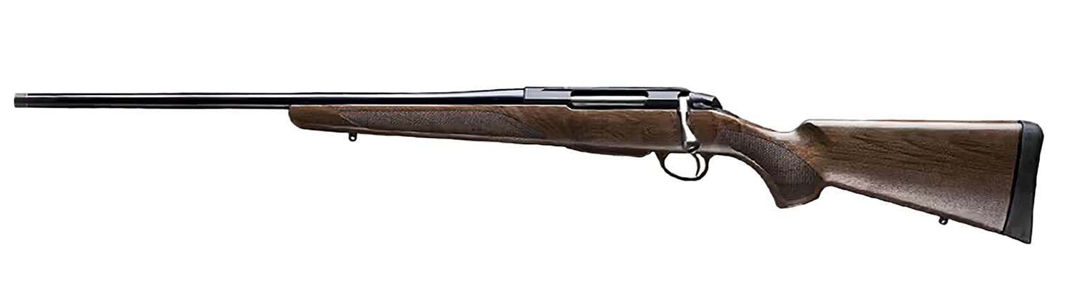 Side view of a wooden hunting rifle