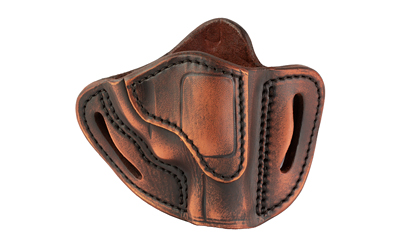 Leather holster for firearm storage and concealment.