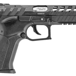 Black semi-automatic handgun from the side