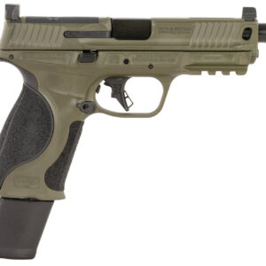 Smith & Wesson M&P handgun in olive drab.