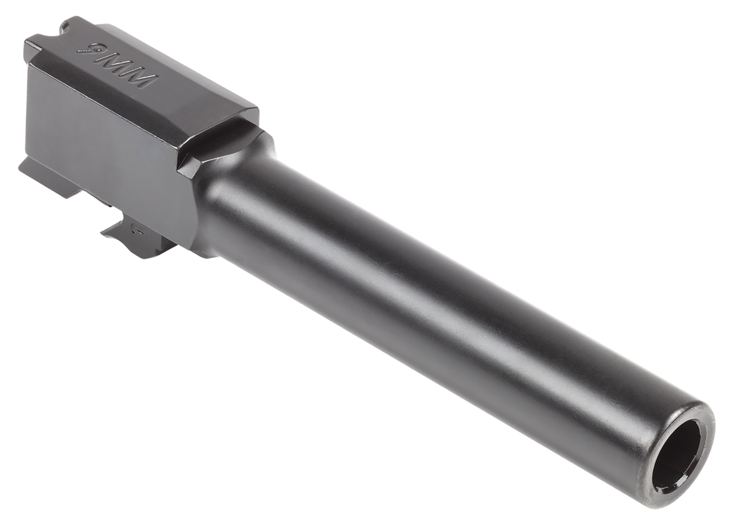 Close-up of a black gun barrel.