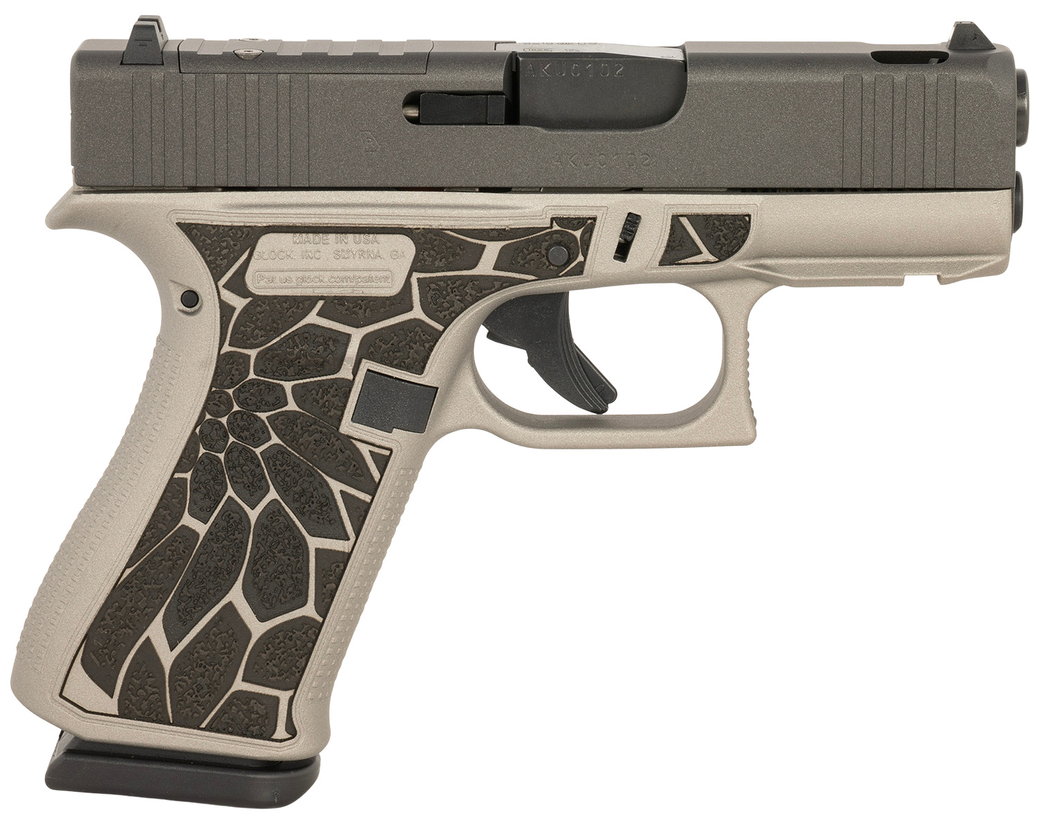 Glock pistol with unique textured grip design.