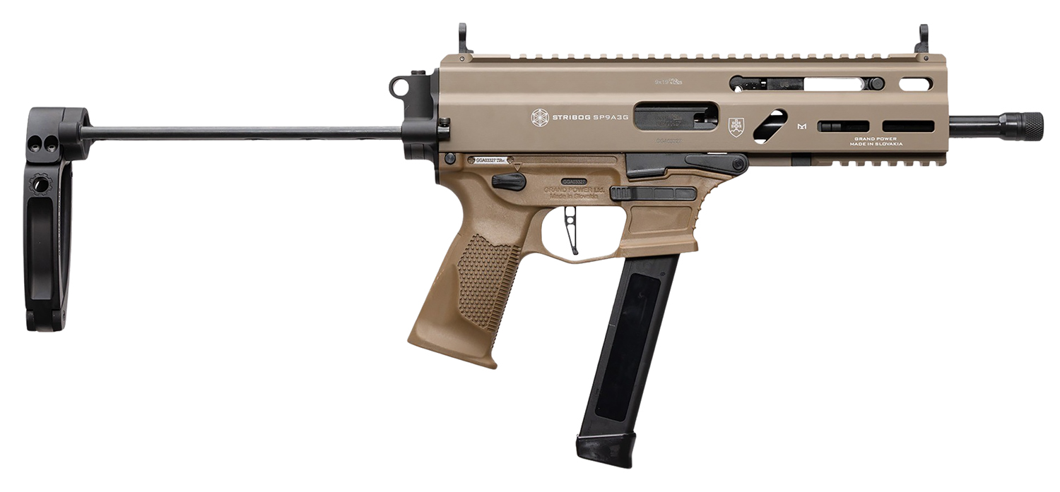 Stribog SP9A3G firearm in tan color
