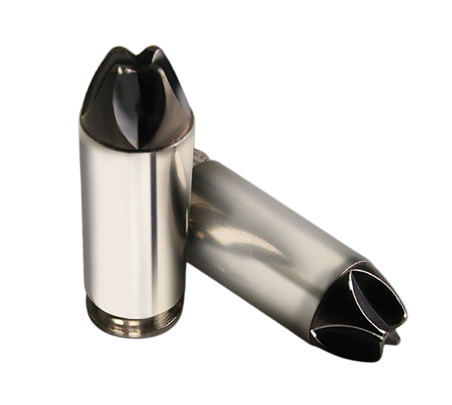 Two metal objects with pointed tips.