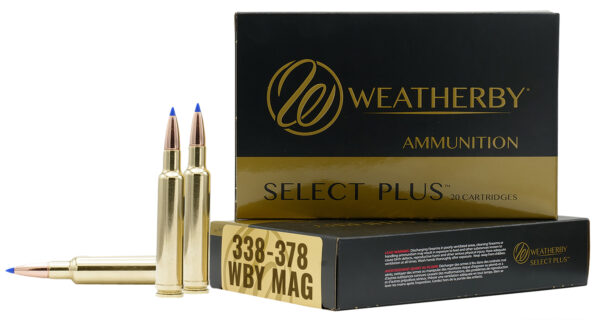 Weatherby Select Plus ammunition box with cartridges.