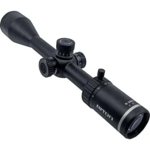 Riton rifle scope with adjustable magnification features.