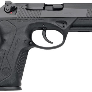 Close-up of a black handgun with trigger.