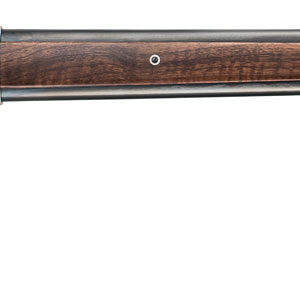Traditional rifle with wooden stock and blue finish.