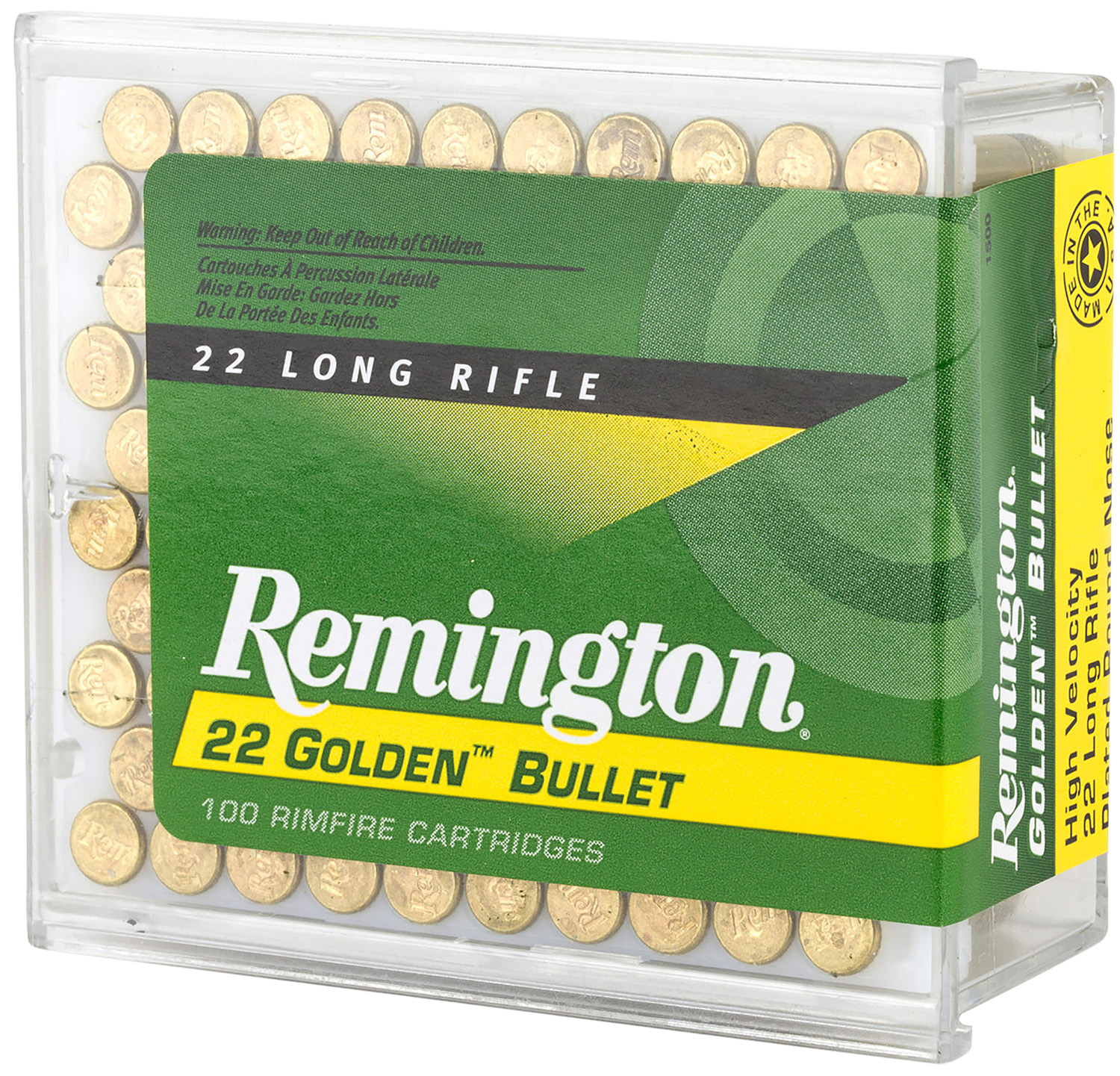 Remington 22 Golden Bullet ammunition box