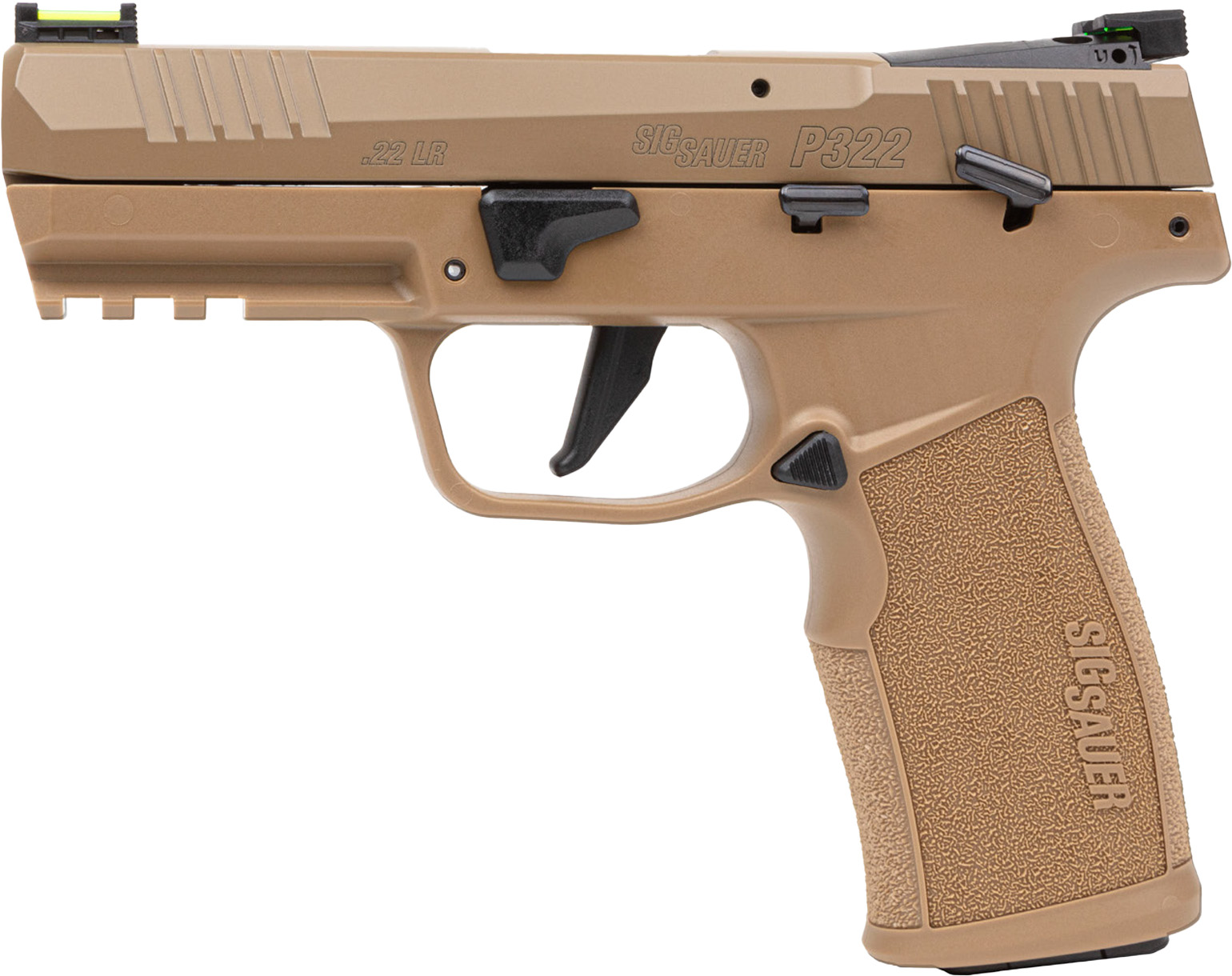 SIG Sauer P322 .22 LR handgun in tan color