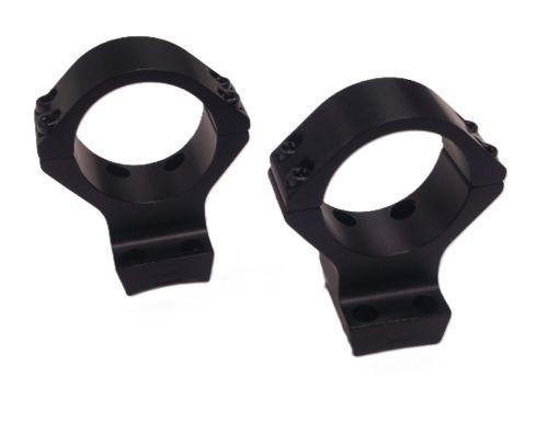 Black scope rings for mounting optics.