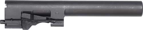 Close-up of a firearm barrel component.