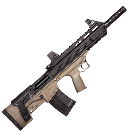 Modern tactical rifle with sleek design.