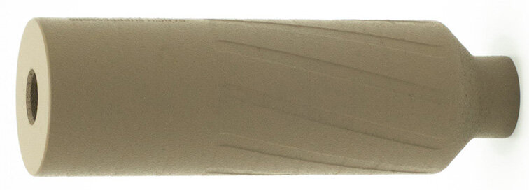 Tan cylindrical object with textured surface