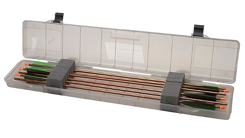 Container with arrows protected by foam padding.