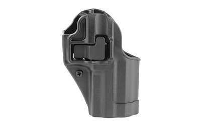 Black firearm holster for secure carrying
