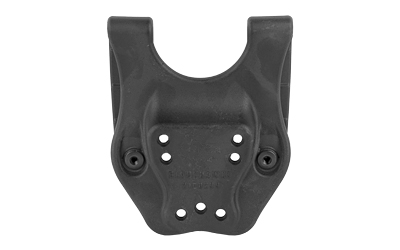 Black plastic component with multiple fastening holes.