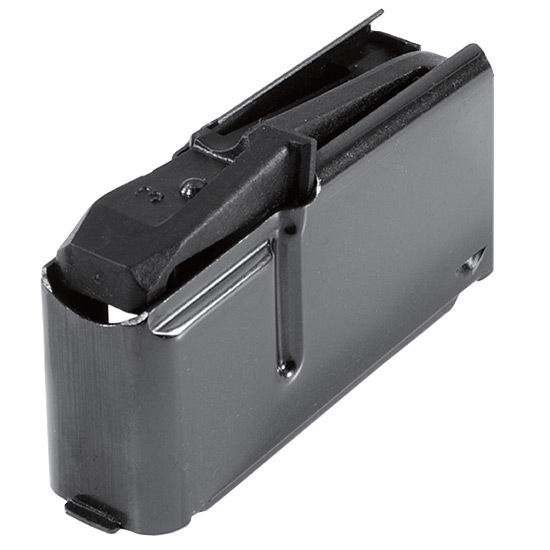 Black firearm magazine for ammunition loading