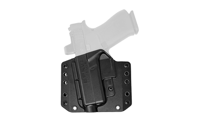 Black holster with gun outline background