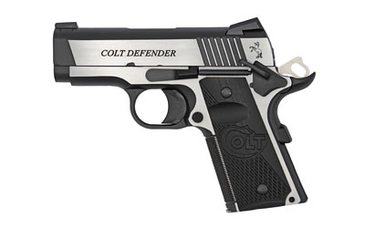 Colt Defender handgun with sleek design.