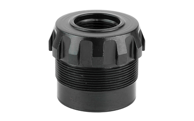 Black threaded cap for plumbing applications.