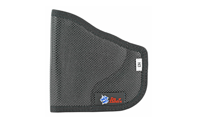 Black fabric holster with logo.