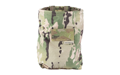 Military camouflage pouch for gear storage.